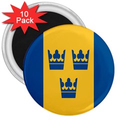 King Queen Crown Blue Yellow 3  Magnets (10 Pack)  by Mariart