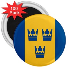 King Queen Crown Blue Yellow 3  Magnets (100 Pack) by Mariart