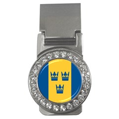 King Queen Crown Blue Yellow Money Clips (cz) 