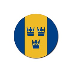 King Queen Crown Blue Yellow Rubber Coaster (round)  by Mariart