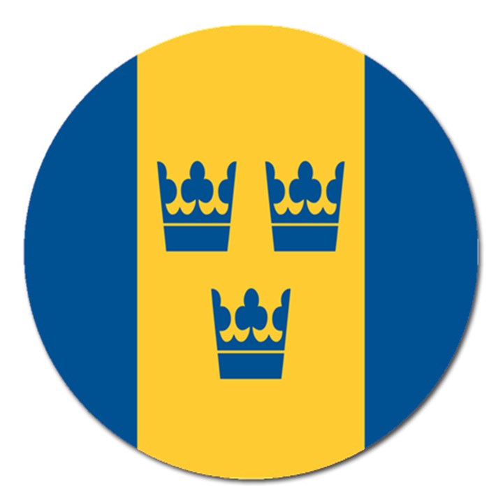 King Queen Crown Blue Yellow Magnet 5  (Round)