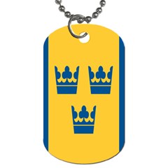 King Queen Crown Blue Yellow Dog Tag (one Side) by Mariart