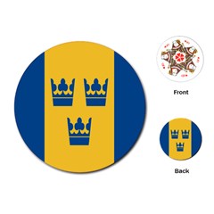 King Queen Crown Blue Yellow Playing Cards (round)  by Mariart