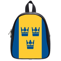 King Queen Crown Blue Yellow School Bags (small)  by Mariart