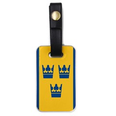 King Queen Crown Blue Yellow Luggage Tags (one Side)  by Mariart