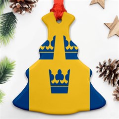 King Queen Crown Blue Yellow Christmas Tree Ornament (two Sides) by Mariart