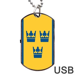 King Queen Crown Blue Yellow Dog Tag Usb Flash (one Side) by Mariart