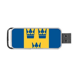 King Queen Crown Blue Yellow Portable Usb Flash (two Sides) by Mariart