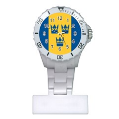 King Queen Crown Blue Yellow Plastic Nurses Watch by Mariart