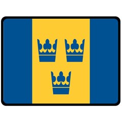 King Queen Crown Blue Yellow Double Sided Fleece Blanket (large)  by Mariart