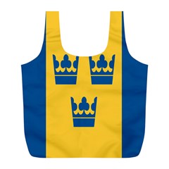 King Queen Crown Blue Yellow Full Print Recycle Bags (l)  by Mariart