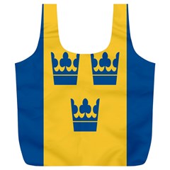 King Queen Crown Blue Yellow Full Print Recycle Bags (l)  by Mariart