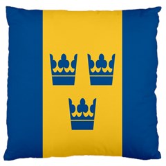 King Queen Crown Blue Yellow Standard Flano Cushion Case (one Side) by Mariart