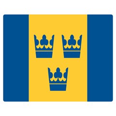 King Queen Crown Blue Yellow Double Sided Flano Blanket (medium)  by Mariart