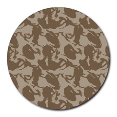 Initial Camouflage Brown Round Mousepads by Mariart