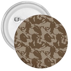 Initial Camouflage Brown 3  Buttons by Mariart