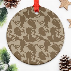 Initial Camouflage Brown Ornament (round) by Mariart