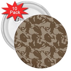 Initial Camouflage Brown 3  Buttons (10 Pack) 