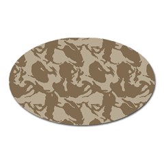 Initial Camouflage Brown Oval Magnet