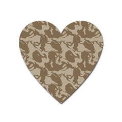 Initial Camouflage Brown Heart Magnet