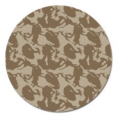 Initial Camouflage Brown Magnet 5  (round) by Mariart