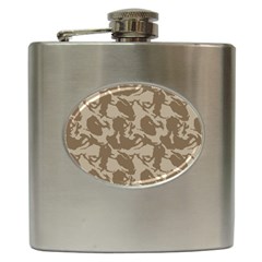 Initial Camouflage Brown Hip Flask (6 Oz) by Mariart