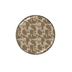 Initial Camouflage Brown Hat Clip Ball Marker (4 Pack) by Mariart