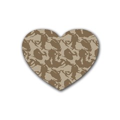 Initial Camouflage Brown Heart Coaster (4 Pack)  by Mariart