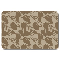 Initial Camouflage Brown Large Doormat  by Mariart