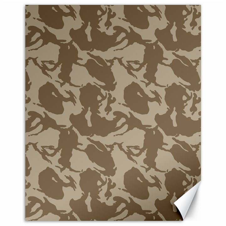 Initial Camouflage Brown Canvas 11  x 14  