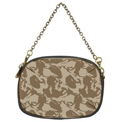 Initial Camouflage Brown Chain Purses (two Sides)  by Mariart