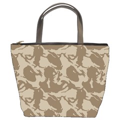 Initial Camouflage Brown Bucket Bags by Mariart