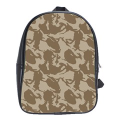 Initial Camouflage Brown School Bags(large)  by Mariart