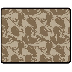 Initial Camouflage Brown Fleece Blanket (medium)  by Mariart