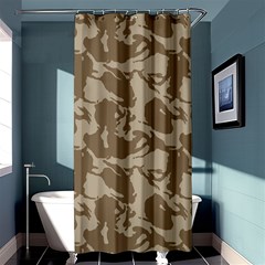 Initial Camouflage Brown Shower Curtain 36  X 72  (stall)  by Mariart