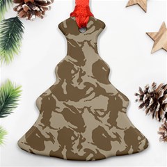 Initial Camouflage Brown Christmas Tree Ornament (two Sides) by Mariart