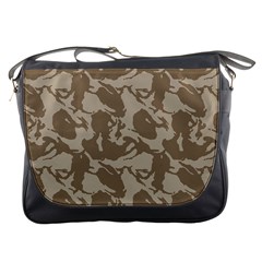 Initial Camouflage Brown Messenger Bags by Mariart