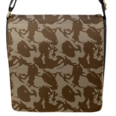 Initial Camouflage Brown Flap Messenger Bag (s) by Mariart