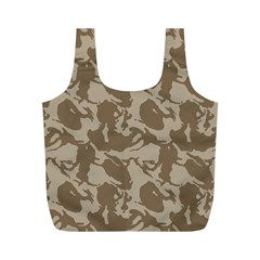 Initial Camouflage Brown Full Print Recycle Bags (m)  by Mariart