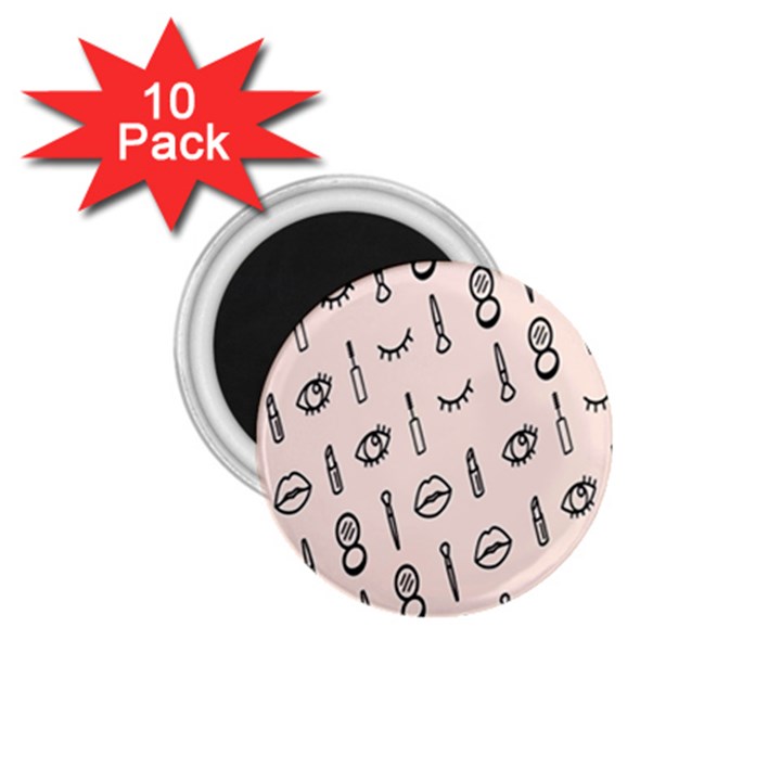 Makeup Tools Eye Mirror Pink Lip 1.75  Magnets (10 pack) 