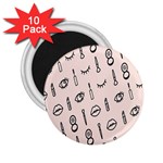 Makeup Tools Eye Mirror Pink Lip 2.25  Magnets (10 pack)  Front