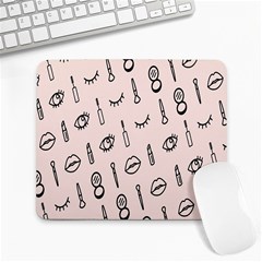 Makeup Tools Eye Mirror Pink Lip Large Mousepads by Mariart