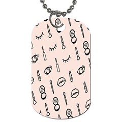 Makeup Tools Eye Mirror Pink Lip Dog Tag (Two Sides)