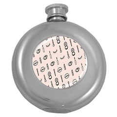 Makeup Tools Eye Mirror Pink Lip Round Hip Flask (5 oz)