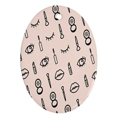 Makeup Tools Eye Mirror Pink Lip Oval Ornament (Two Sides)