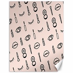 Makeup Tools Eye Mirror Pink Lip Canvas 12  X 16   by Mariart