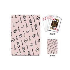 Makeup Tools Eye Mirror Pink Lip Playing Cards (mini)  by Mariart