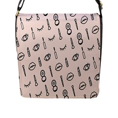 Makeup Tools Eye Mirror Pink Lip Flap Messenger Bag (L) 