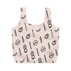 Makeup Tools Eye Mirror Pink Lip Full Print Recycle Bags (m)  by Mariart