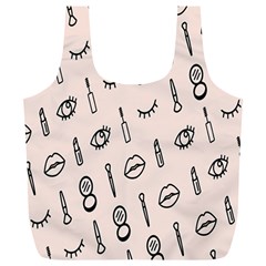 Makeup Tools Eye Mirror Pink Lip Full Print Recycle Bags (L) 